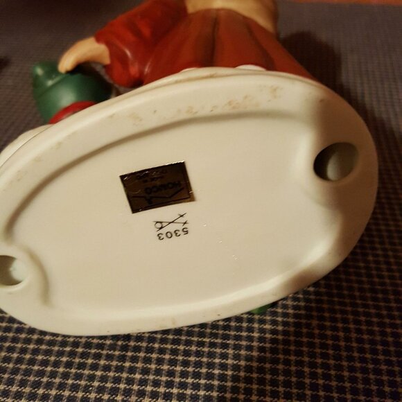 Vintage Homco 5303 Woodland Santa Girl Christmas Tree Figurine Porcelain - Picture 3 of 4